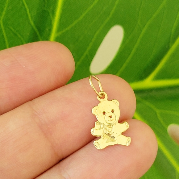 Vintage 9ct Gold Heart 9K 375 Teddy Bear Charm / Pendant - Picture 8 of 12